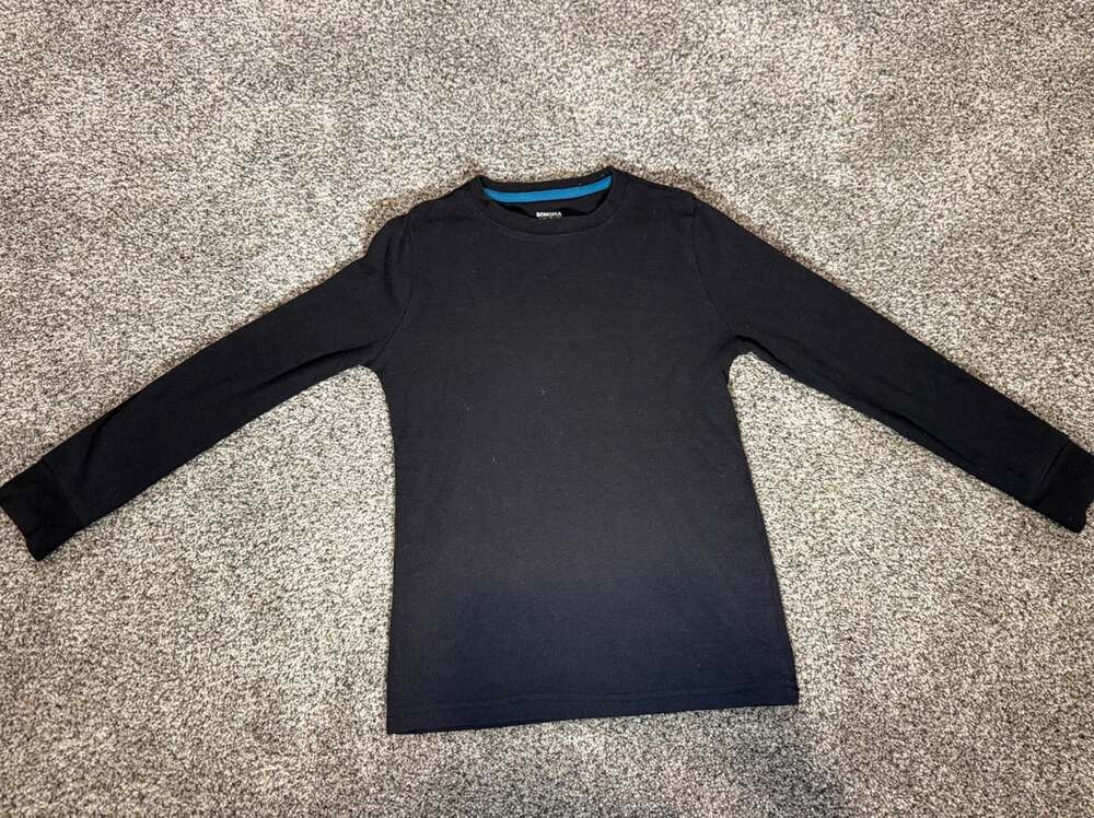 Sonoma Goods For Life Black Long Sleeve Waffle Knit Thermal Crewneck T-Shirt Siz